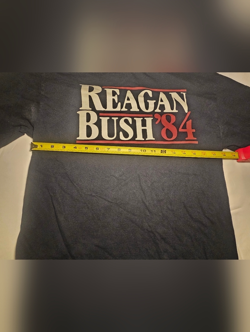 Vintage Reagan Bush '84 Campaign Shirt Long Sleeve Navy Blue 1984 Election - Picture 2 of 5